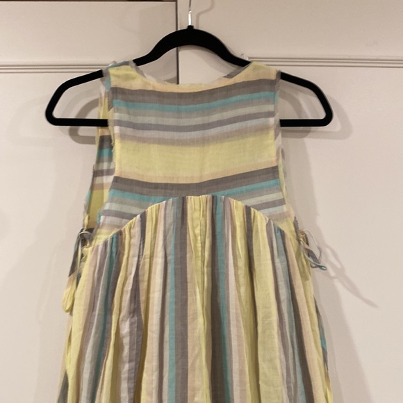 Free People Nora Wide Leg Yellow Multiclolor Striped Jumpsuit Size XSP - Picture 7 of 13